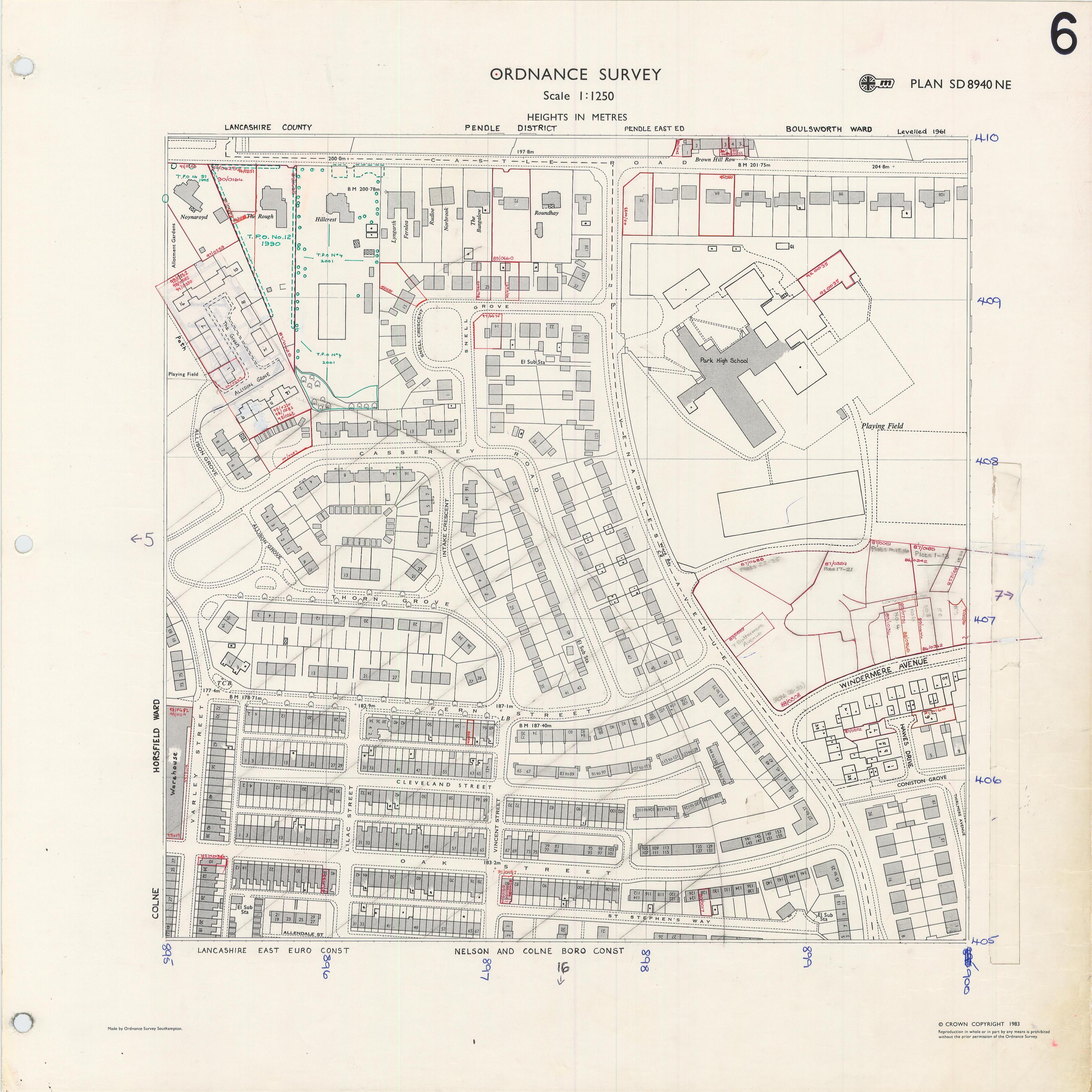 1 to 1250 map of Pendle | Pendle Borough Council