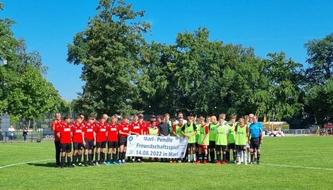 Colne 21s football team play in a ‘No limits to Fair Play’ friendly match