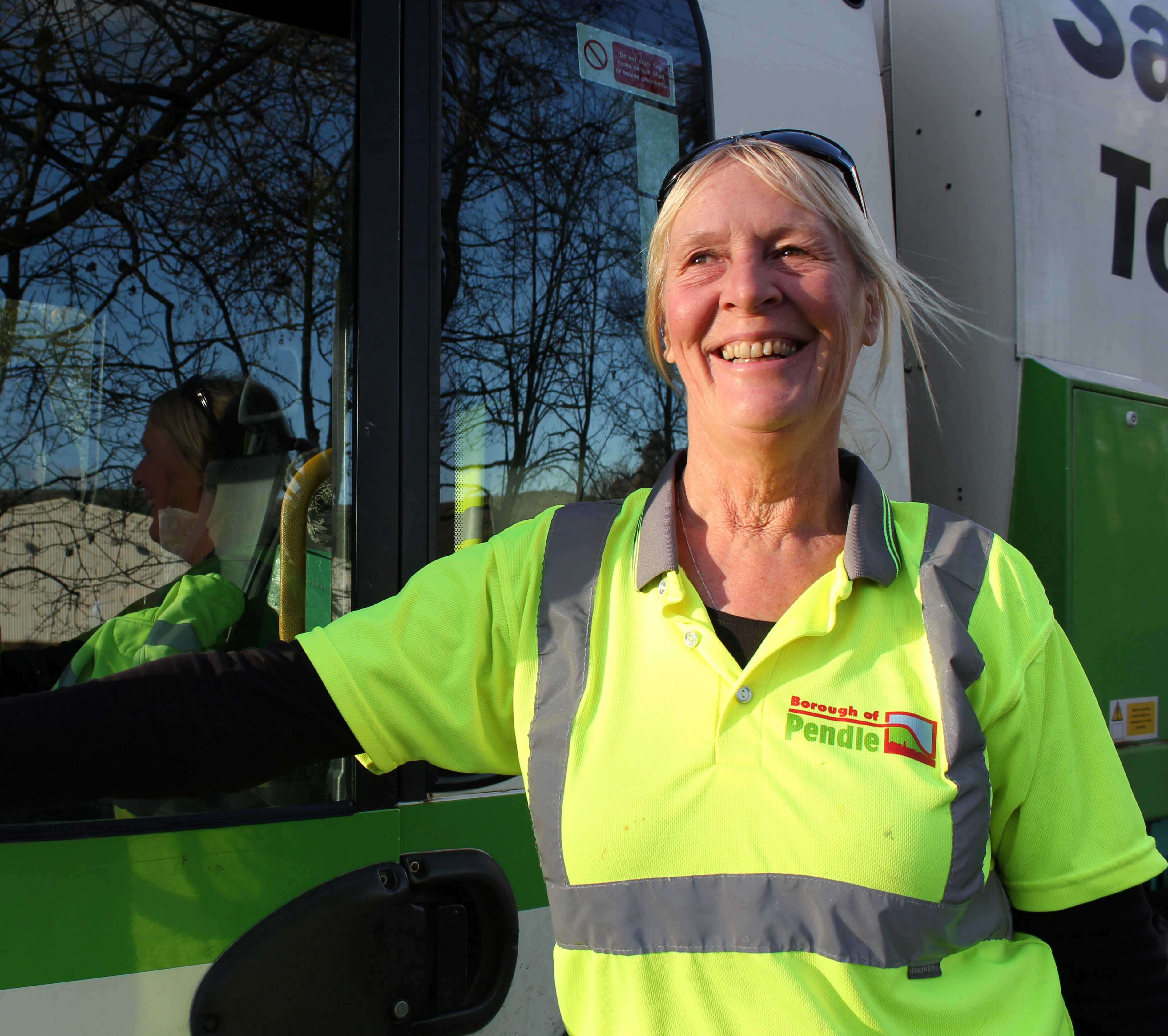 Debbie Green who works on Pendle Council's frontline collection team
