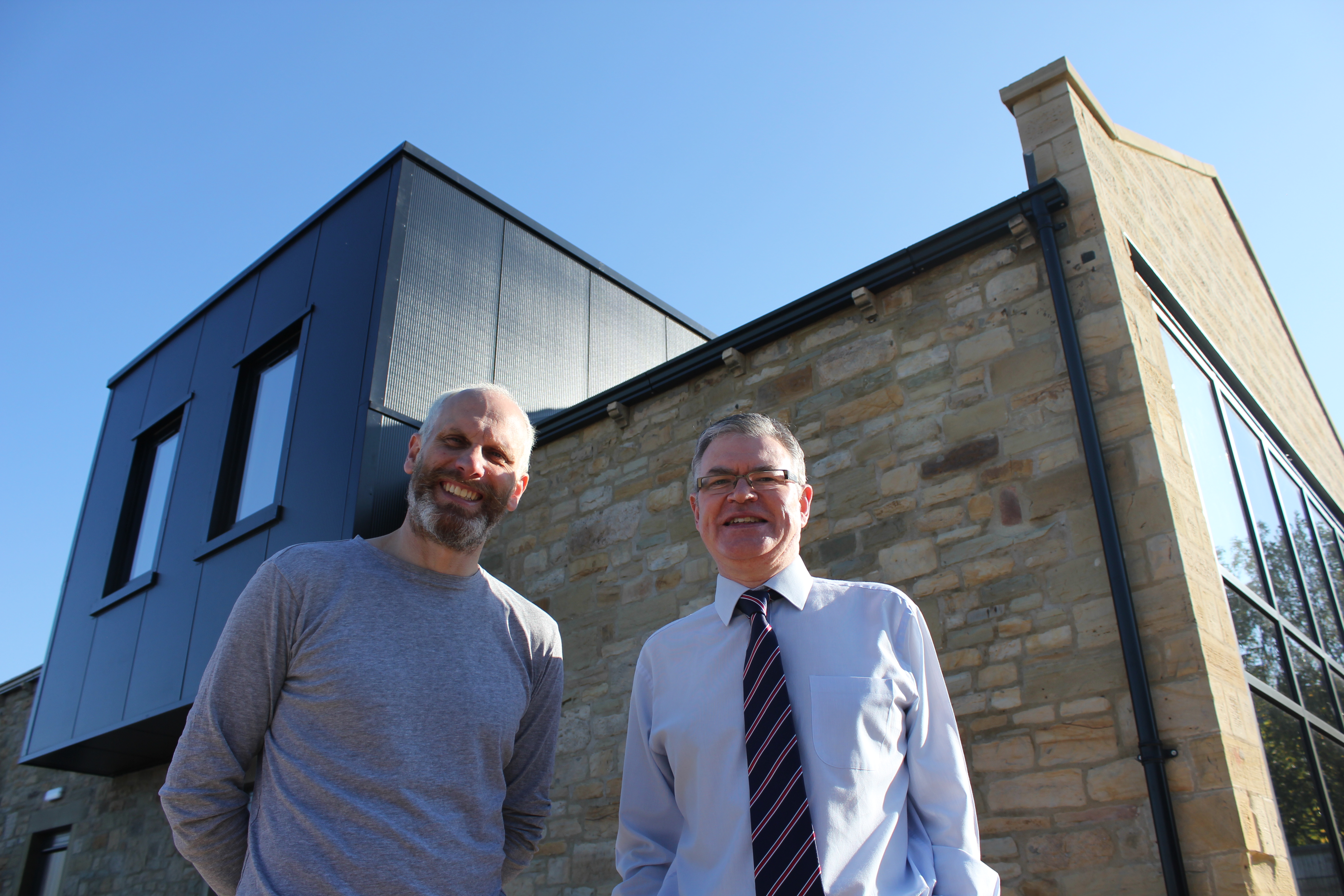 Paul Hartley of In-Situ and Mike Williams, Pendle's Tourism Officer at The Garage.