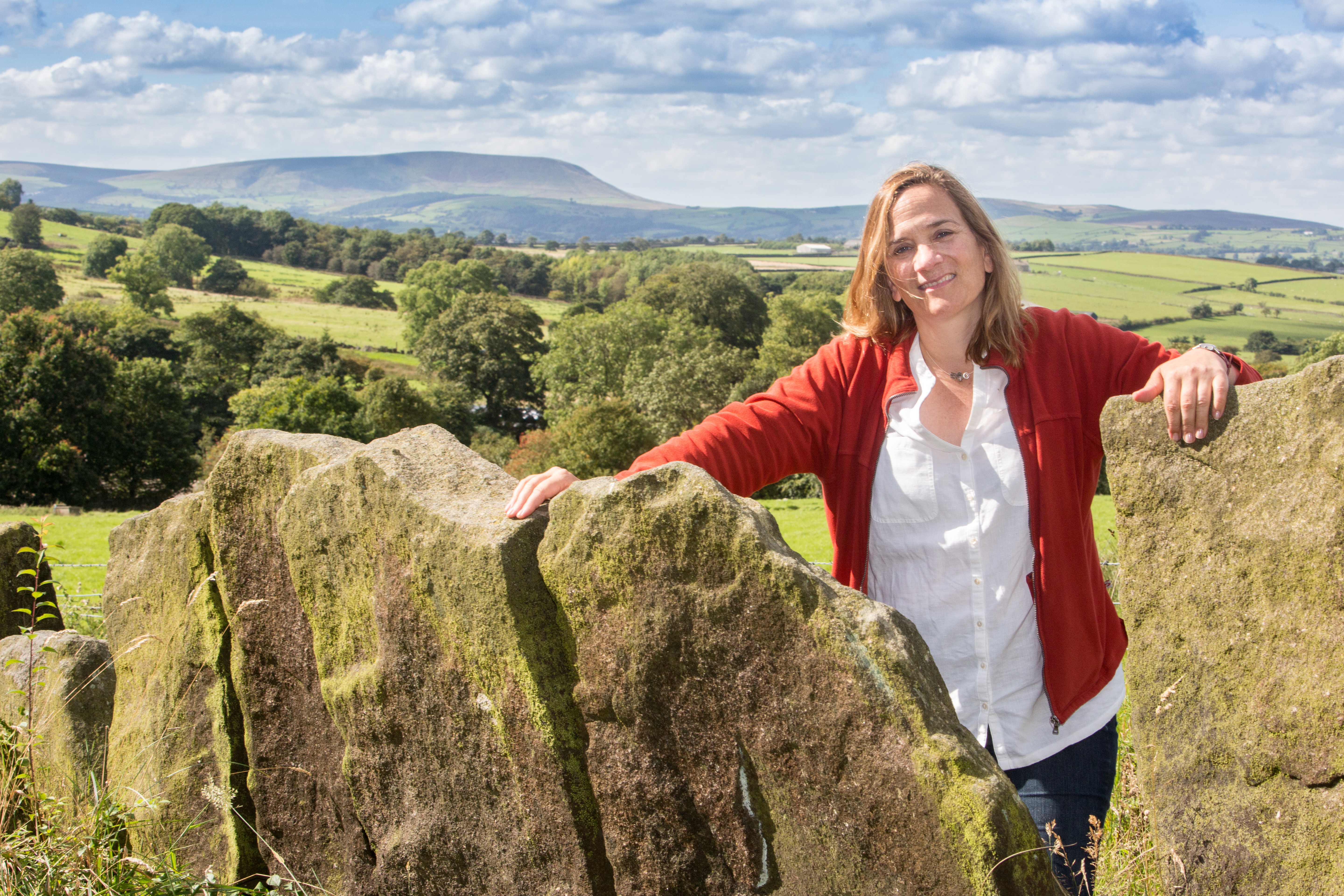 Tracy Chevalier on the old carriage track to Wycoller Hall.