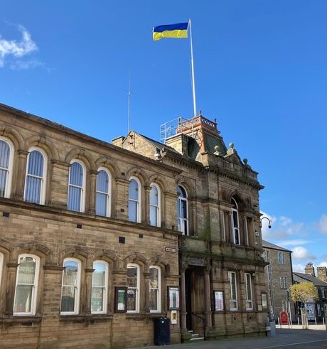 Ukraine flag will be flying on Nelson Town Hall for the anniversary of the Russian invasion.